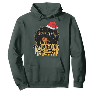 Have A Melanin Christmas African American Santa Girl Hoodie