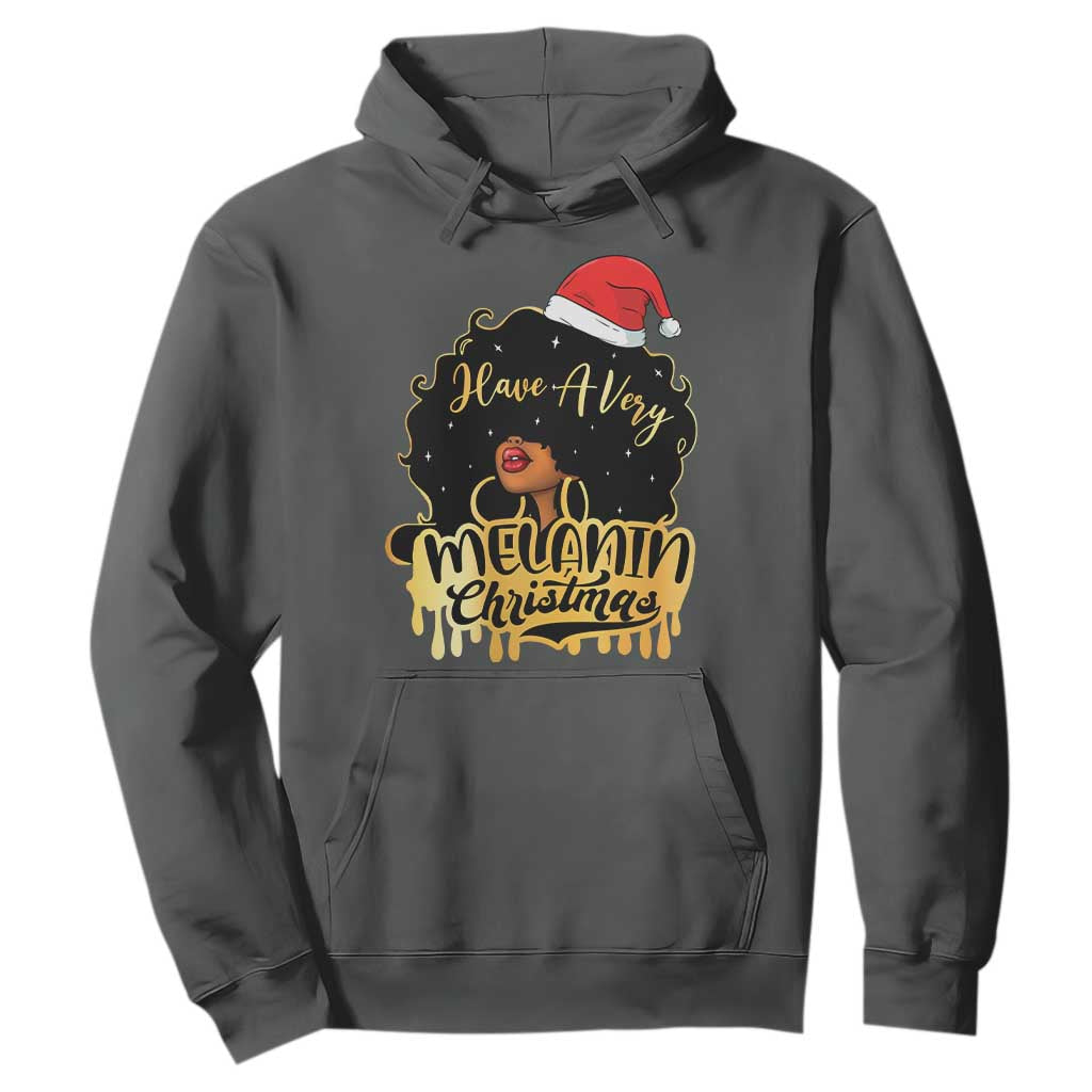 Have A Melanin Christmas African American Santa Girl Hoodie