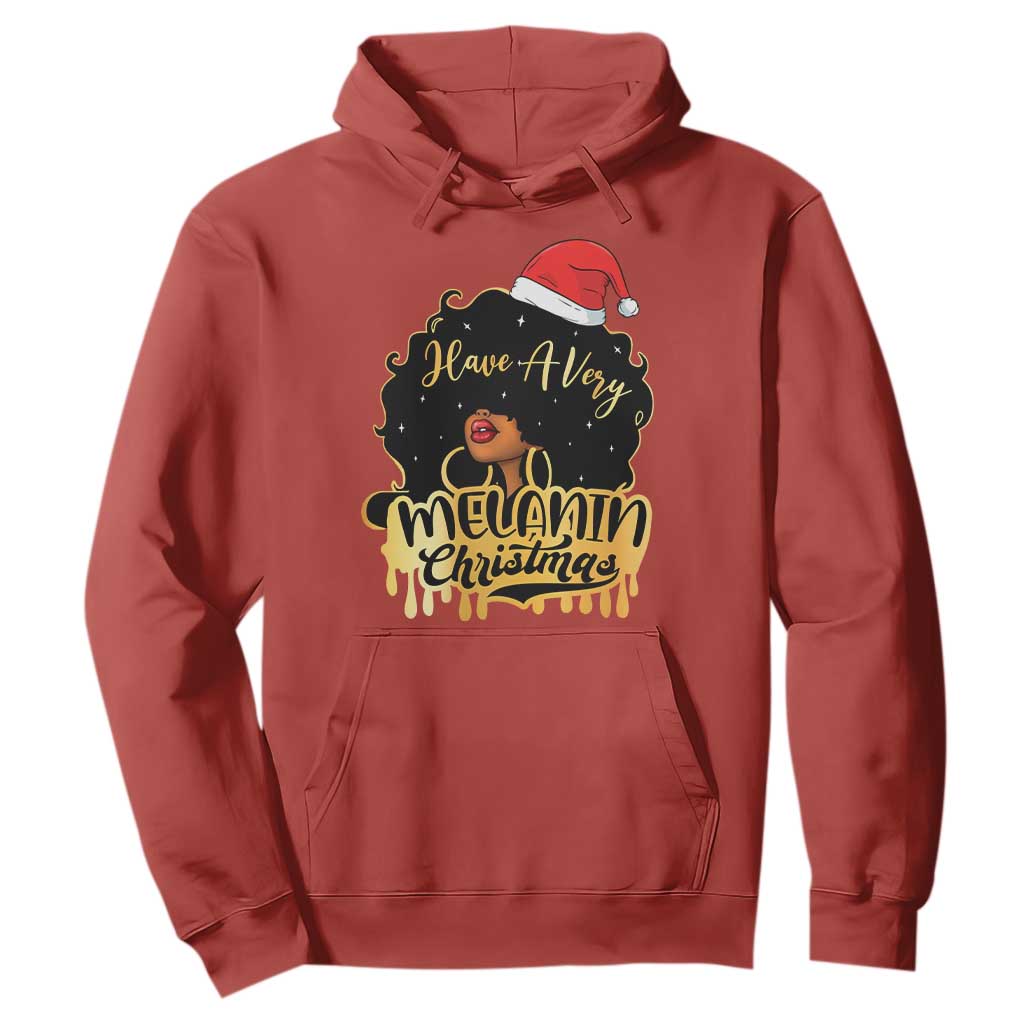Have A Melanin Christmas African American Santa Girl Hoodie
