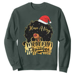 Have A Melanin Christmas African American Santa Girl Sweatshirt