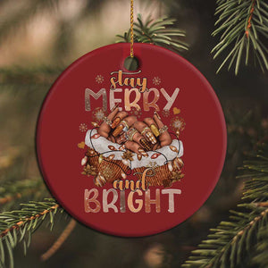 Funny Xmas African American Christmas Ornament Stay Merry And Bright Black Melanin Girl Nails