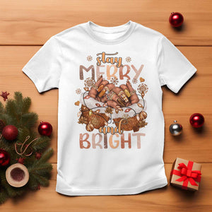 Funny African American Christmas T Shirt Stay Merry And Bright Black Melanin Girl Nails