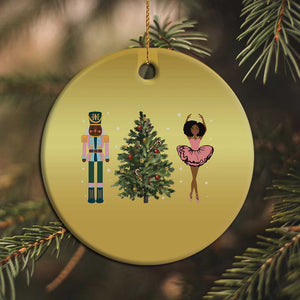 Funny Black Ballerina Afro Nutcracker Xmas African American Christmas Ornament