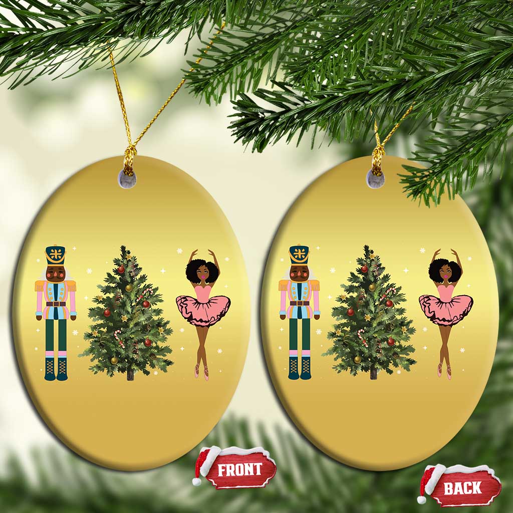 Funny Black Ballerina Afro Nutcracker Xmas African American Christmas Ornament
