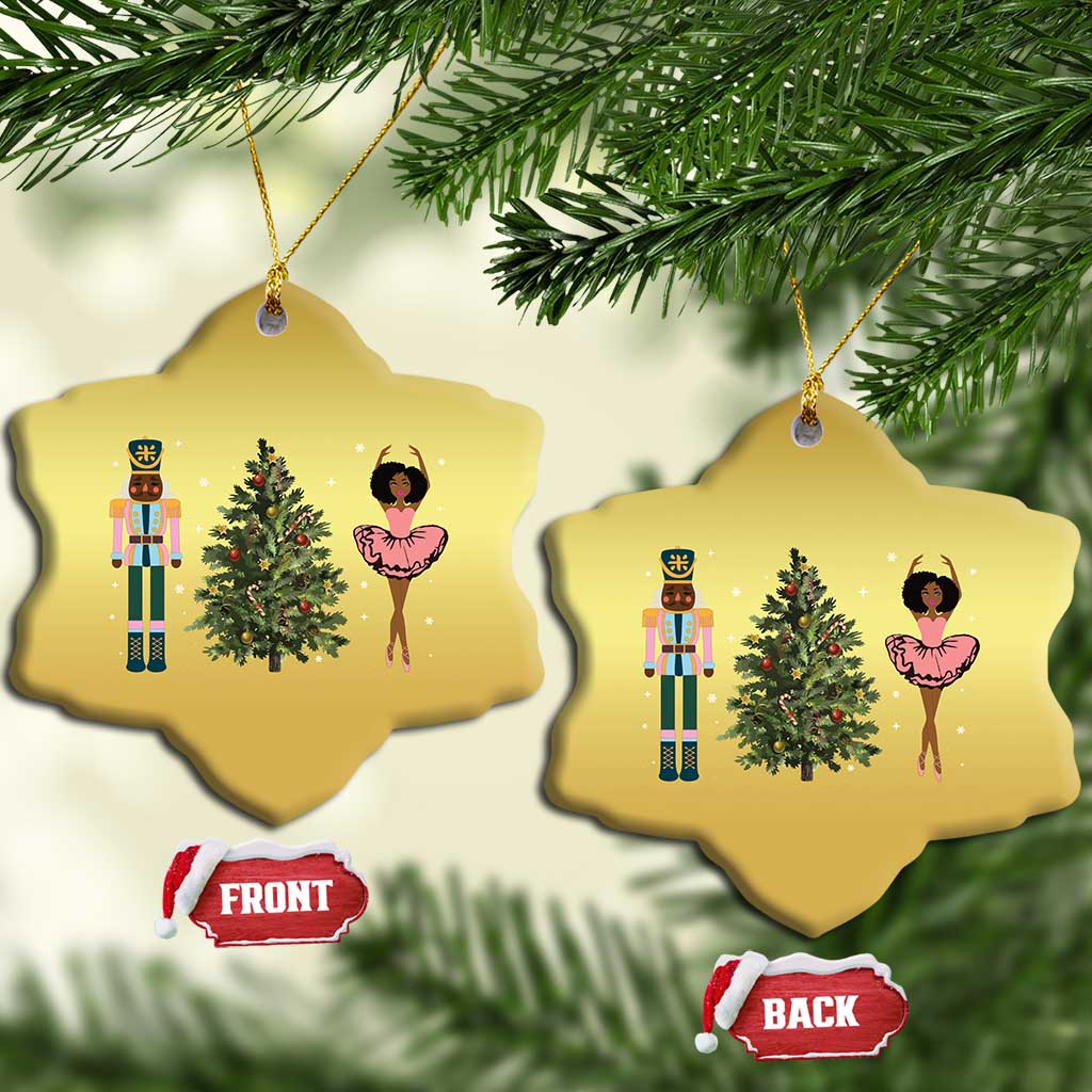 Funny Black Ballerina Afro Nutcracker Xmas African American Christmas Ornament
