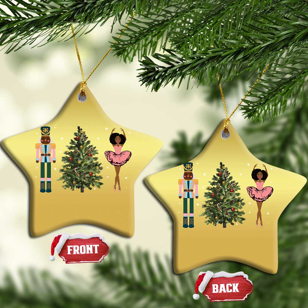 Funny Black Ballerina Afro Nutcracker Xmas African American Christmas Ornament