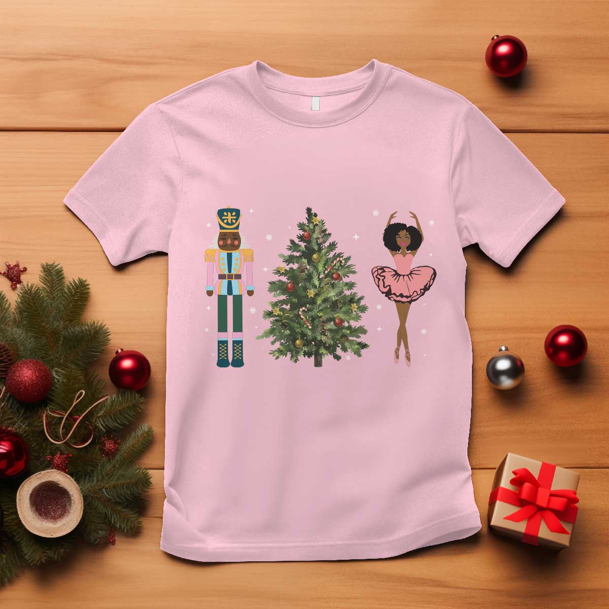Funny Black Ballerina Afro Nutcracker African American Christmas T Shirt