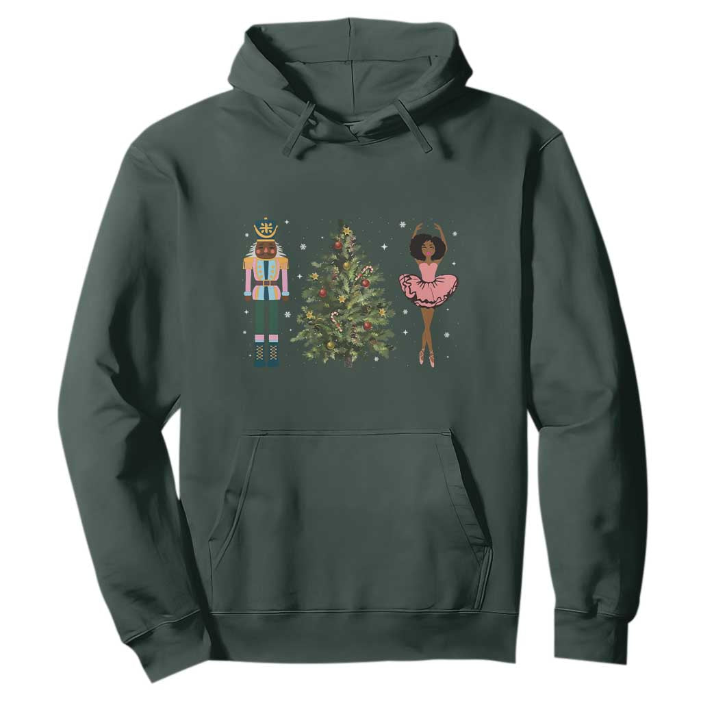 Funny Black Ballerina Afro Nutcracker African American Christmas Hoodie
