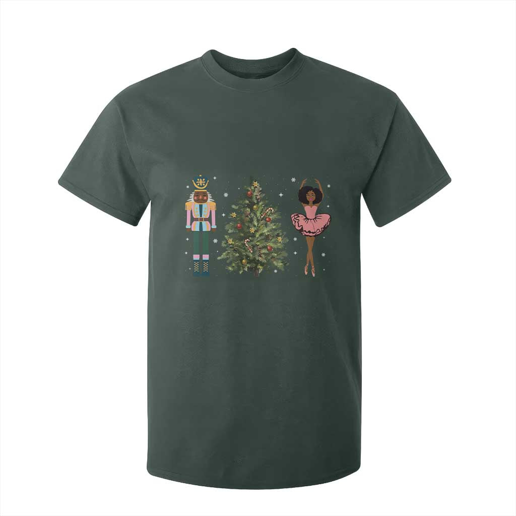Funny Black Ballerina Afro Nutcracker African American Christmas T Shirt For Kid