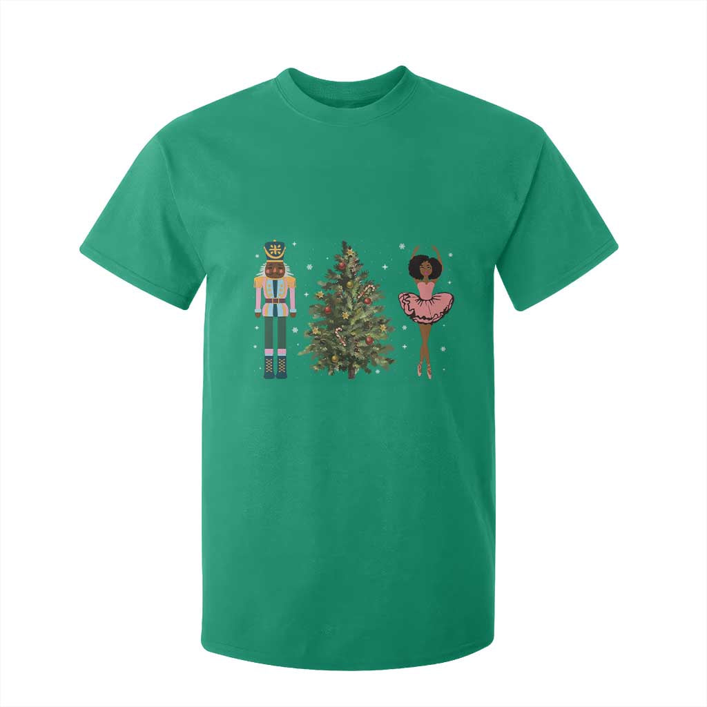 Funny Black Ballerina Afro Nutcracker African American Christmas T Shirt For Kid