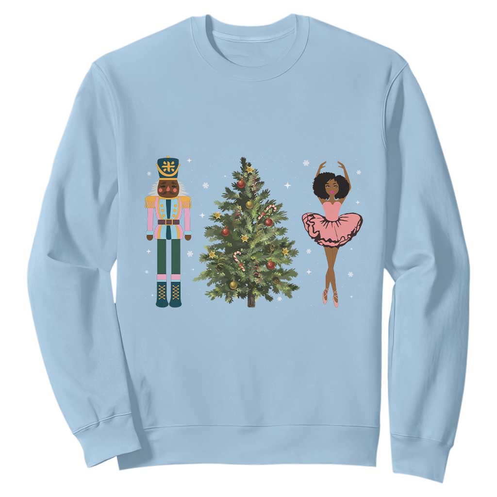 Funny Black Ballerina Afro Nutcracker African American Christmas Sweatshirt