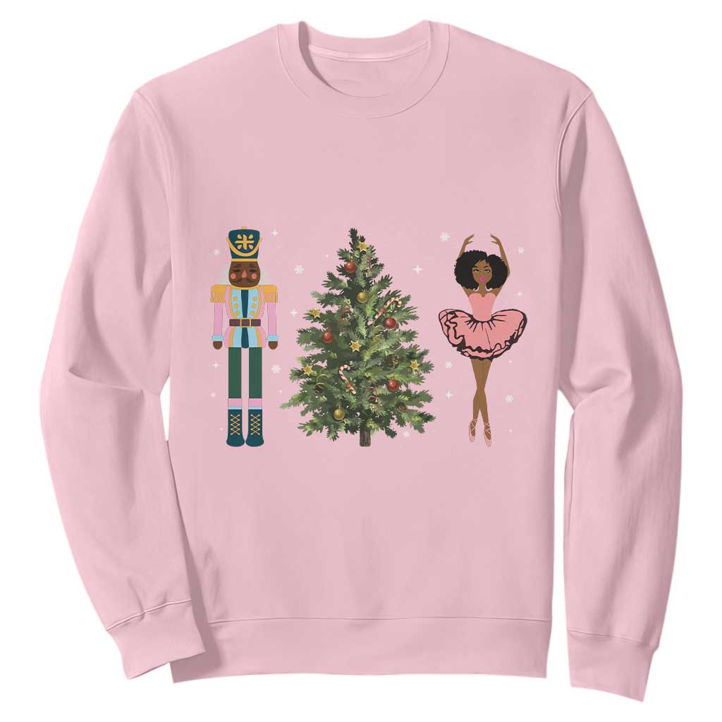 Funny Black Ballerina Afro Nutcracker African American Christmas Sweatshirt