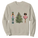 Funny Black Ballerina Afro Nutcracker African American Christmas Sweatshirt