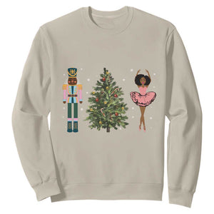 Funny Black Ballerina Afro Nutcracker African American Christmas Sweatshirt