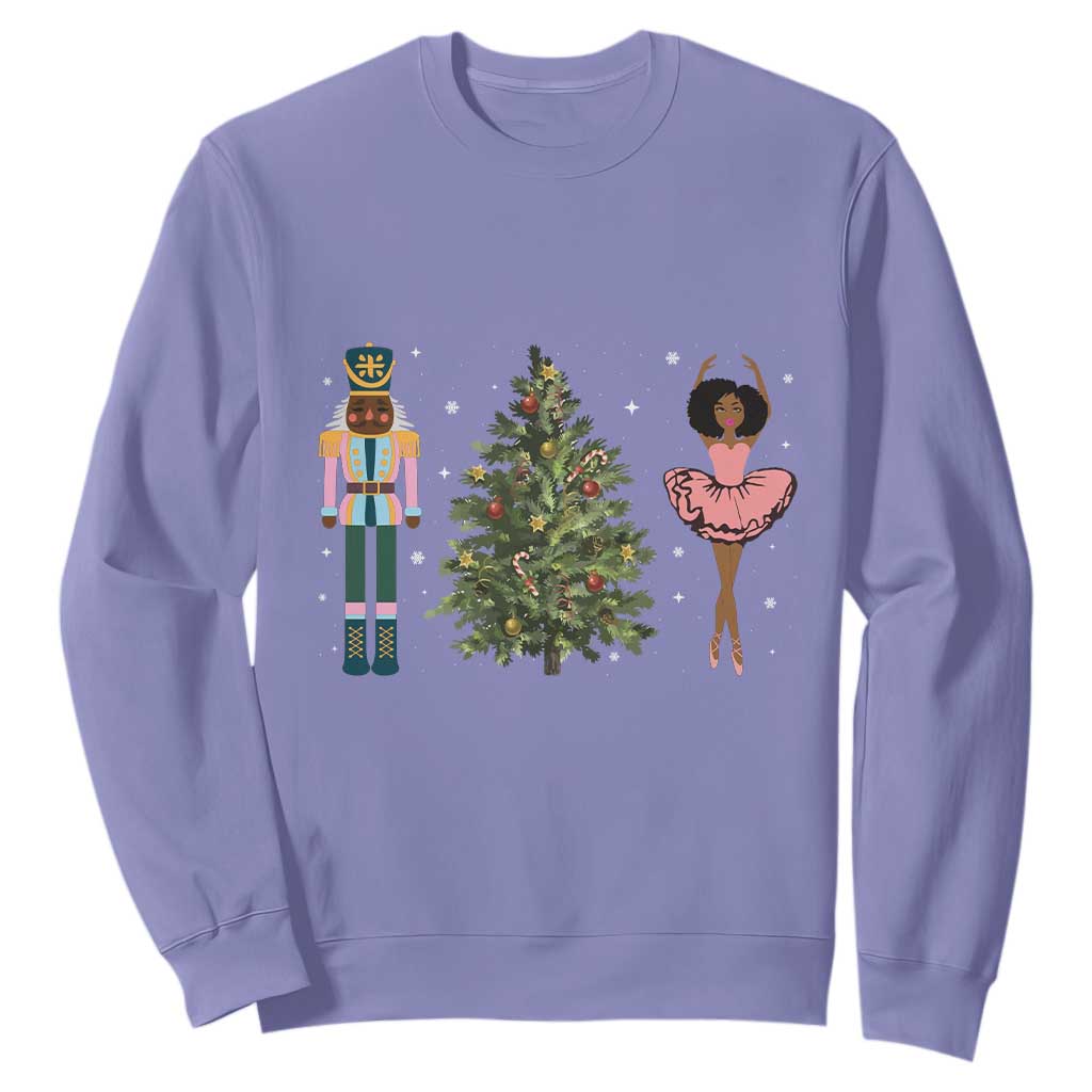 Funny Black Ballerina Afro Nutcracker African American Christmas Sweatshirt