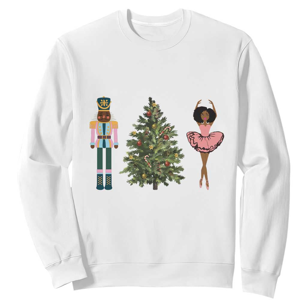 Funny Black Ballerina Afro Nutcracker African American Christmas Sweatshirt
