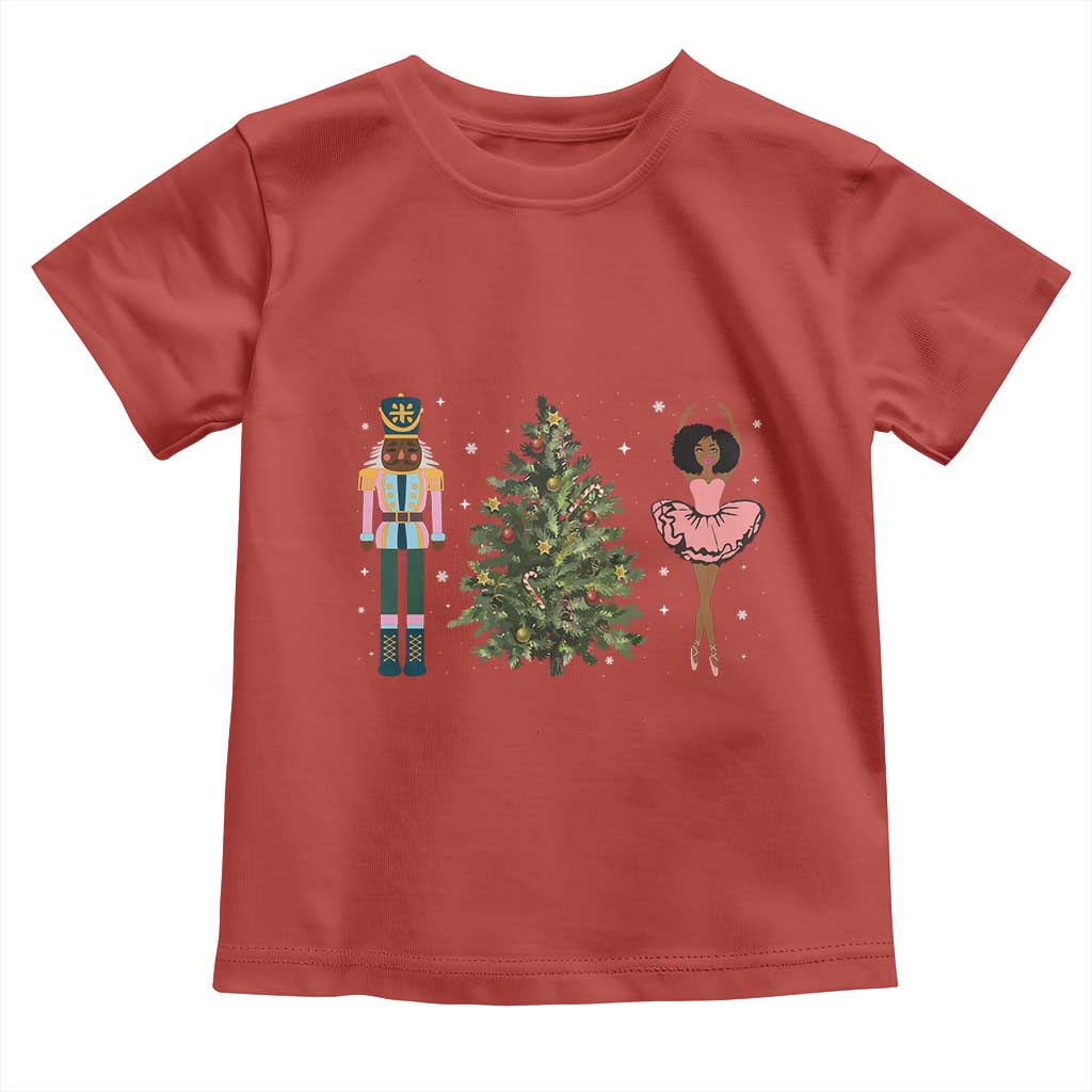 Funny Black Ballerina Afro Nutcracker African American Christmas Toddler T Shirt