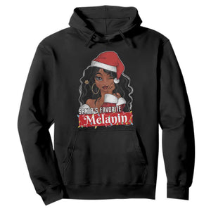 African American Christmas Hoodie Santa's Favorite Melanin Black Santa Girl