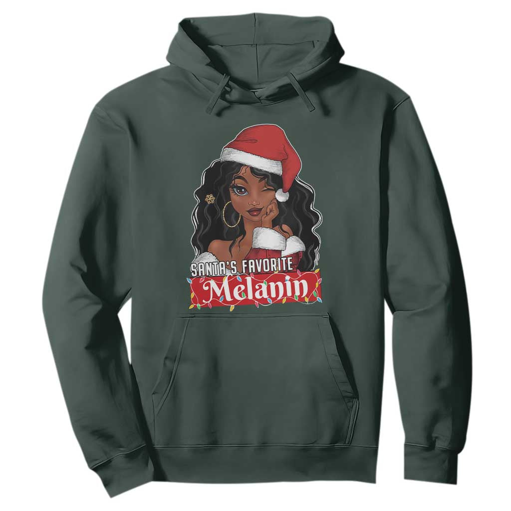 African American Christmas Hoodie Santa's Favorite Melanin Black Santa Girl