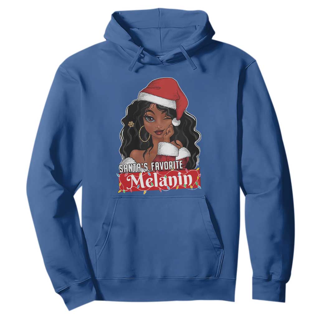 African American Christmas Hoodie Santa's Favorite Melanin Black Santa Girl