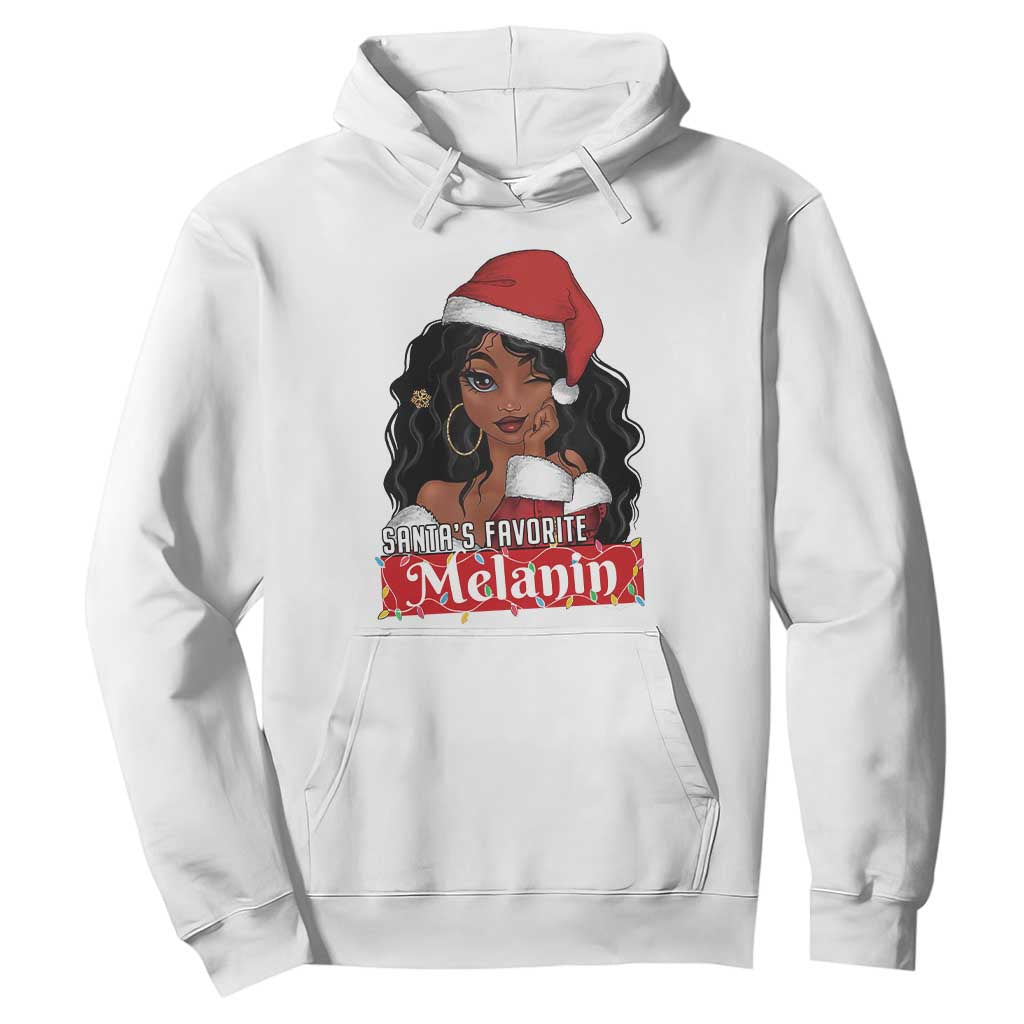 African American Christmas Hoodie Santa's Favorite Melanin Black Santa Girl