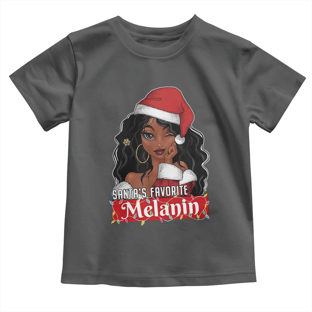 African American Christmas Toddler T Shirt Santa's Favorite Melanin Black Santa Girl