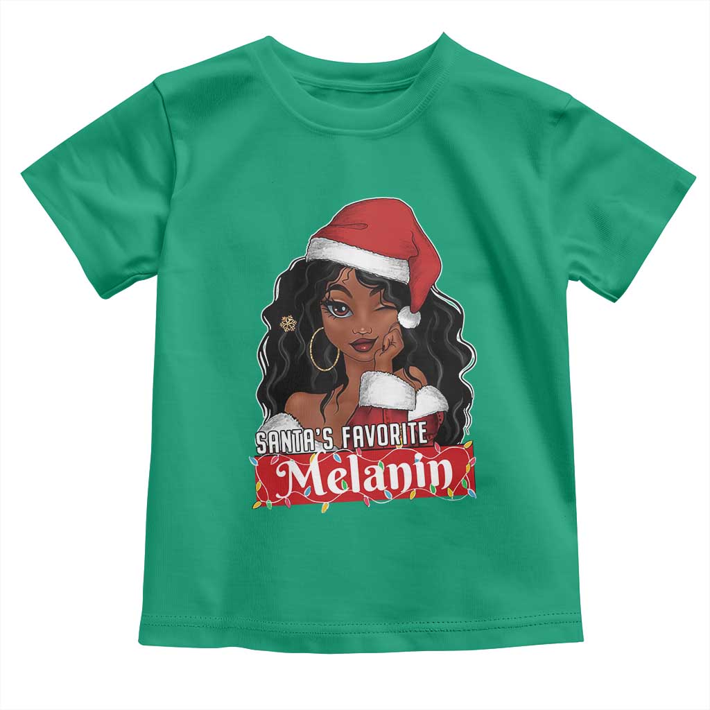 African American Christmas Toddler T Shirt Santa's Favorite Melanin Black Santa Girl