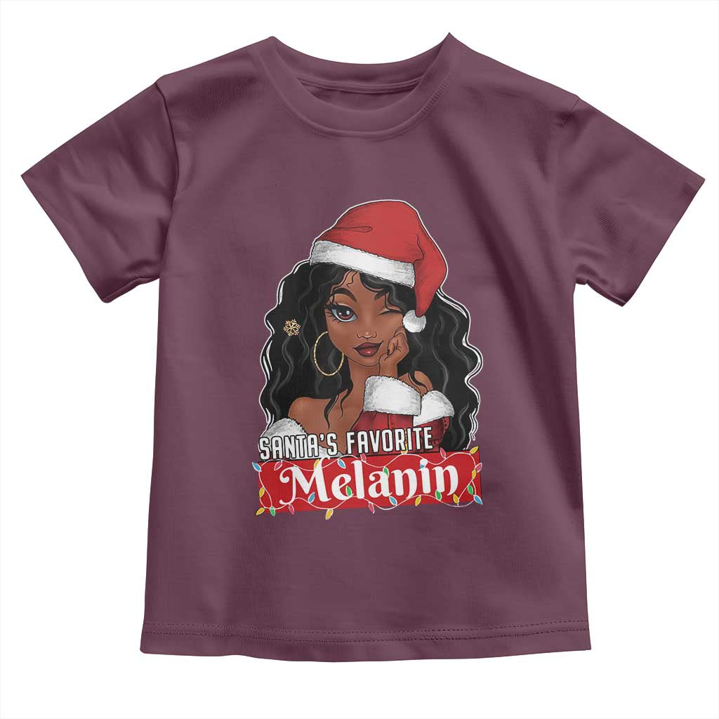 African American Christmas Toddler T Shirt Santa's Favorite Melanin Black Santa Girl