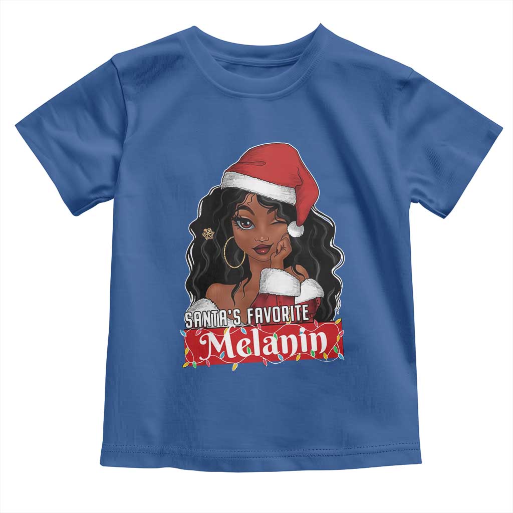 African American Christmas Toddler T Shirt Santa's Favorite Melanin Black Santa Girl