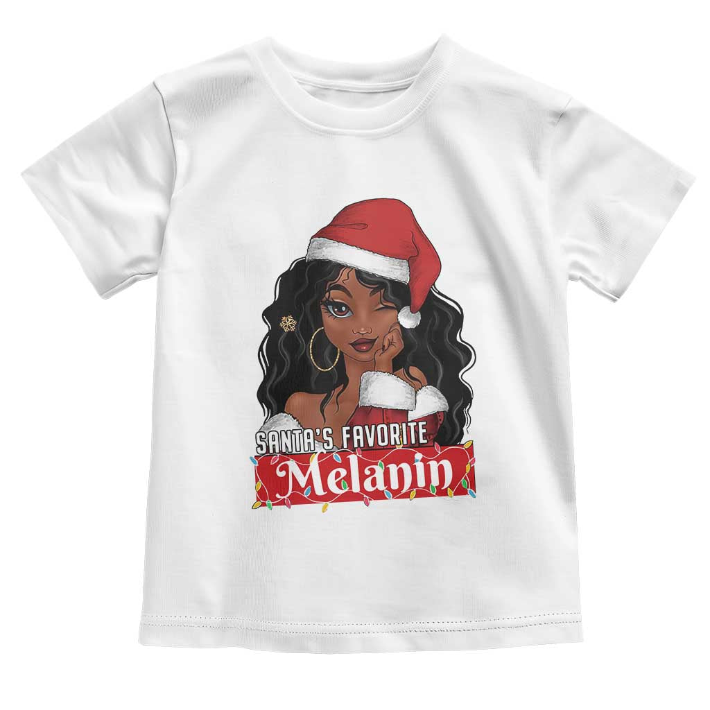 African American Christmas Toddler T Shirt Santa's Favorite Melanin Black Santa Girl