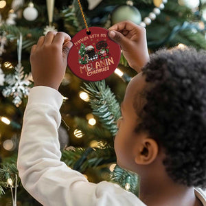 Funny Xmas African American Christmas Ornament Hangin With My Melanin Gnomies Afro Gnomes