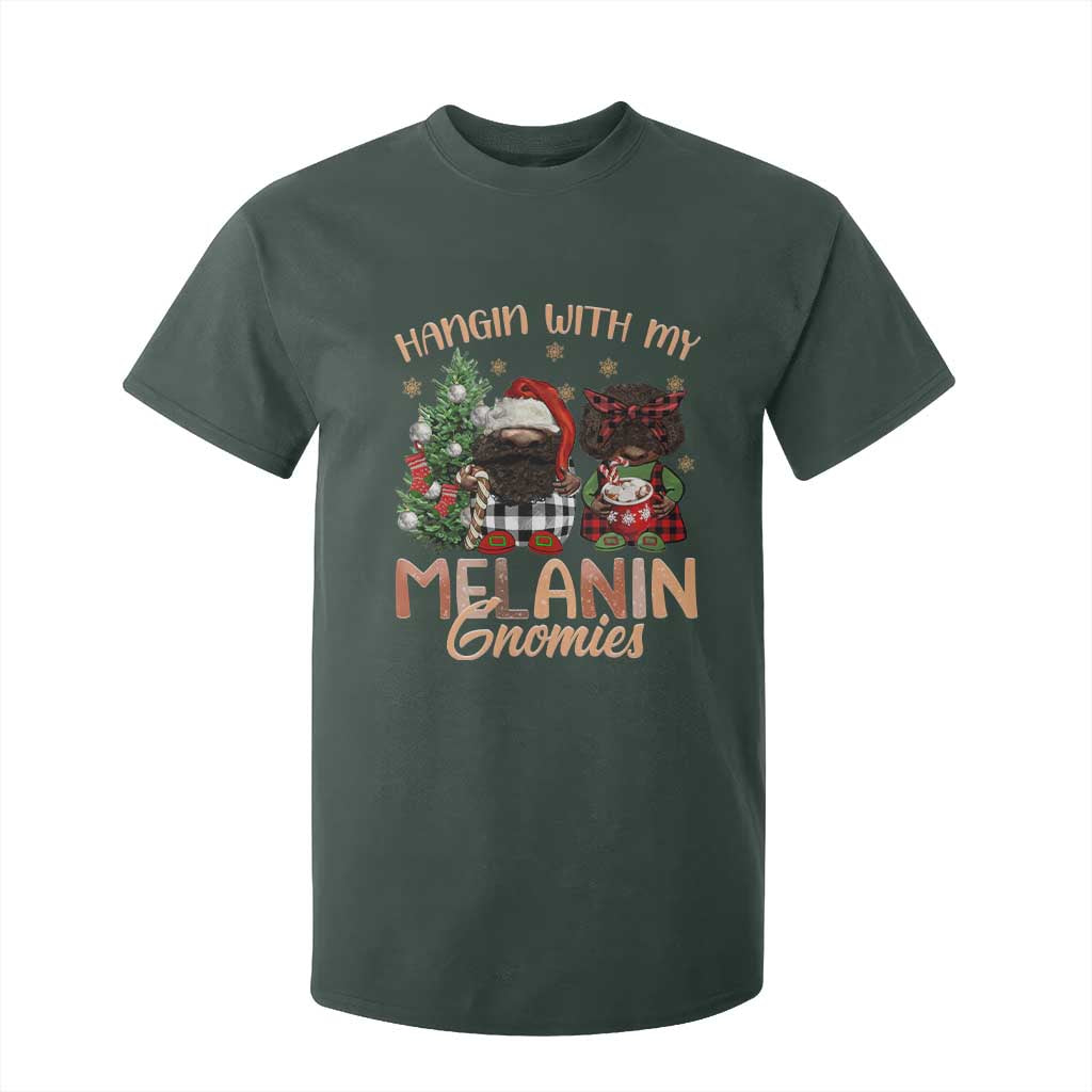 Funny Christmas African American T Shirt For Kid Hangin With My Melanin Gnomies Afro Gnomes