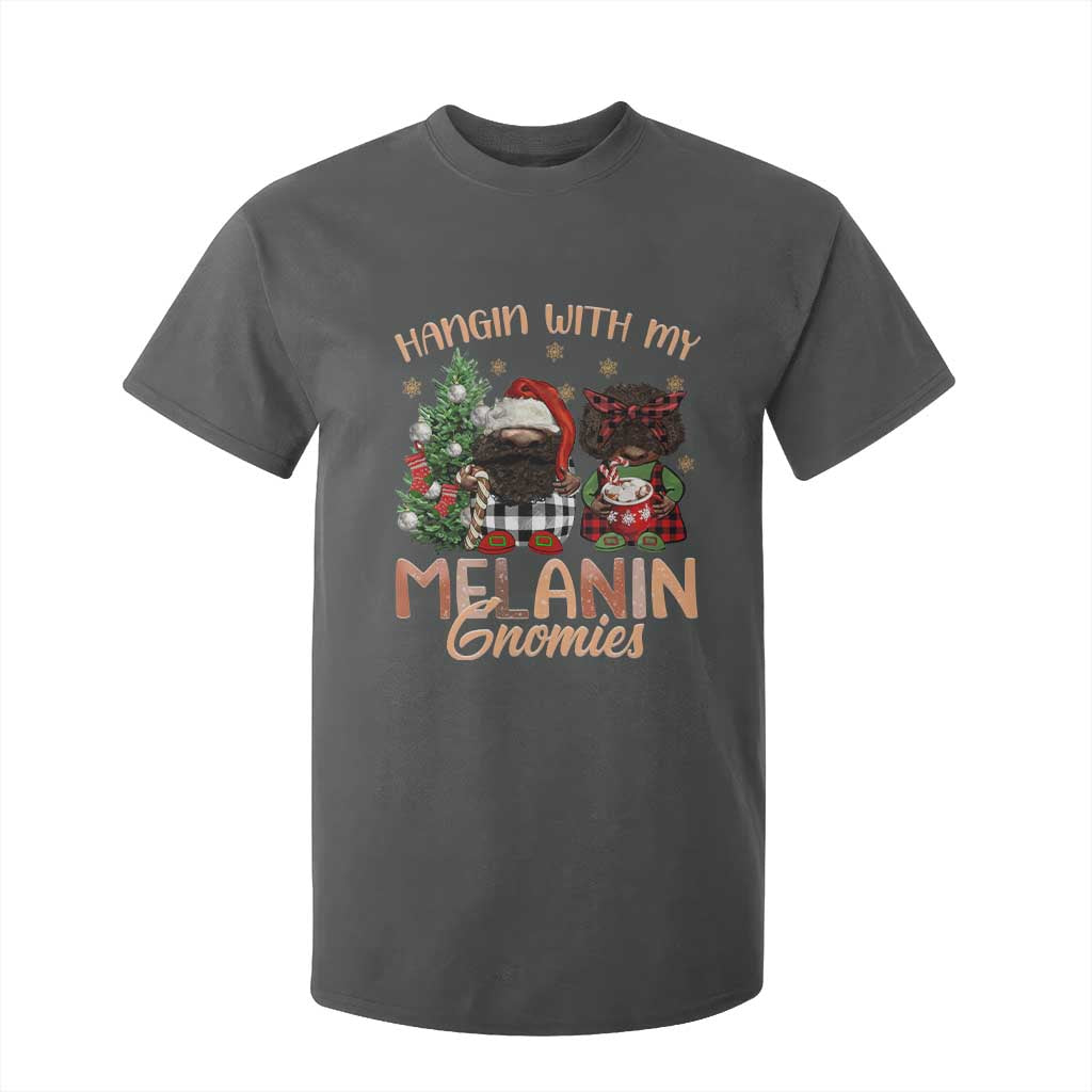 Funny Christmas African American T Shirt For Kid Hangin With My Melanin Gnomies Afro Gnomes
