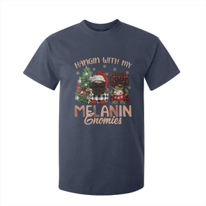 Funny Christmas African American T Shirt For Kid Hangin With My Melanin Gnomies Afro Gnomes