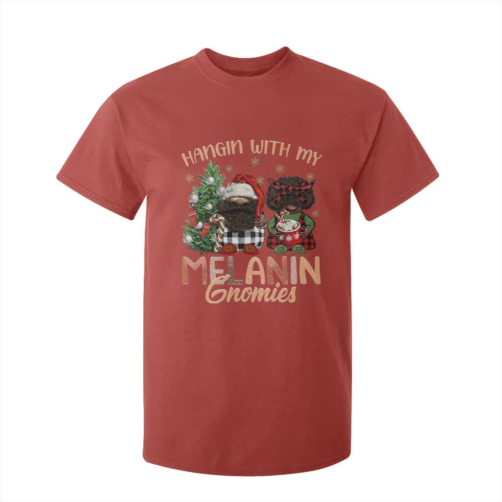Funny Christmas African American T Shirt For Kid Hangin With My Melanin Gnomies Afro Gnomes