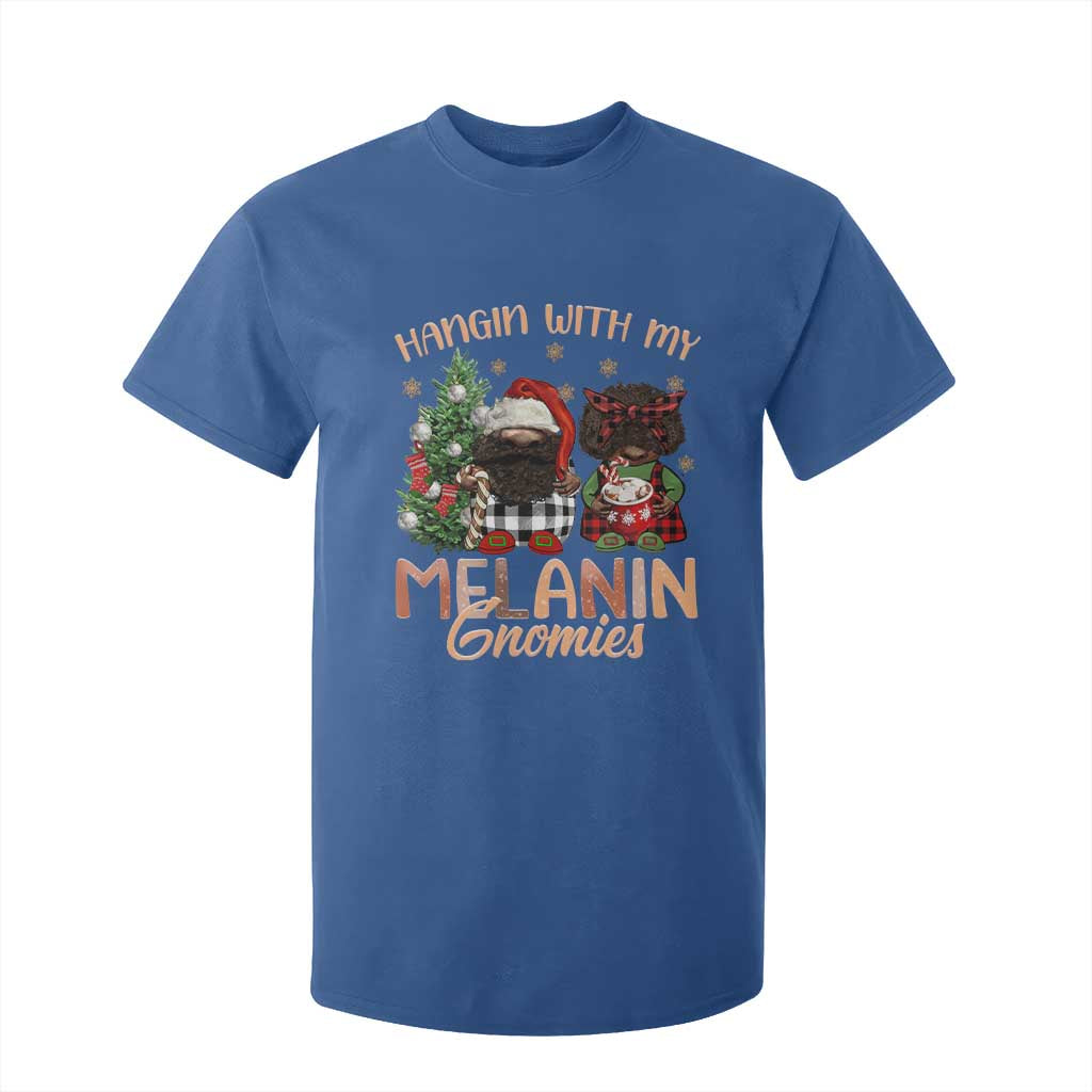 Funny Christmas African American T Shirt For Kid Hangin With My Melanin Gnomies Afro Gnomes