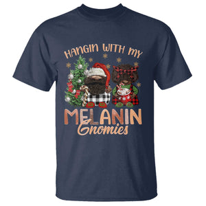 Funny Christmas African American T Shirt Hangin With My Melanin Gnomies Afro Gnomes