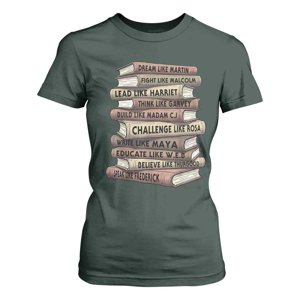 Black History Month African American Leaders Teacher Book Lover T Shirt For Women