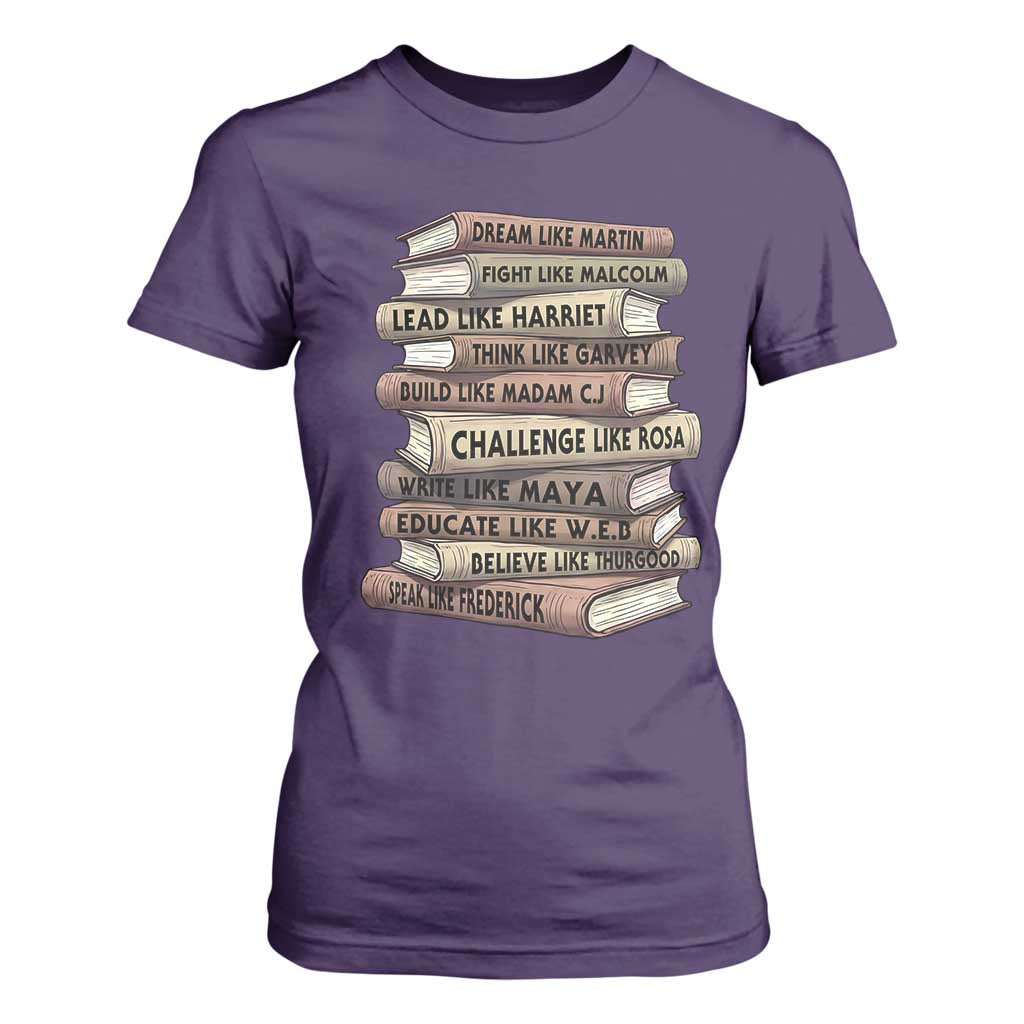 Black History Month African American Leaders Teacher Book Lover T Shirt For Women