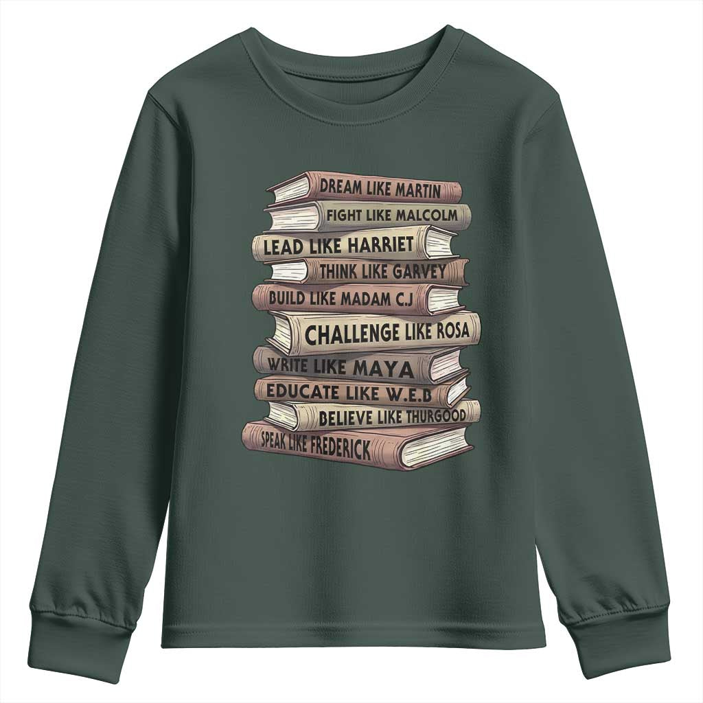 Black History Month African American Leaders Teacher Book Lover Youth Sweatshirt