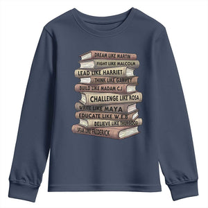 Black History Month African American Leaders Teacher Book Lover Youth Sweatshirt