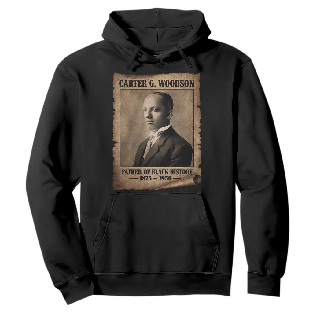 Carter G Woodson Hoodie Father Of Black History Month Old Paper Graphic