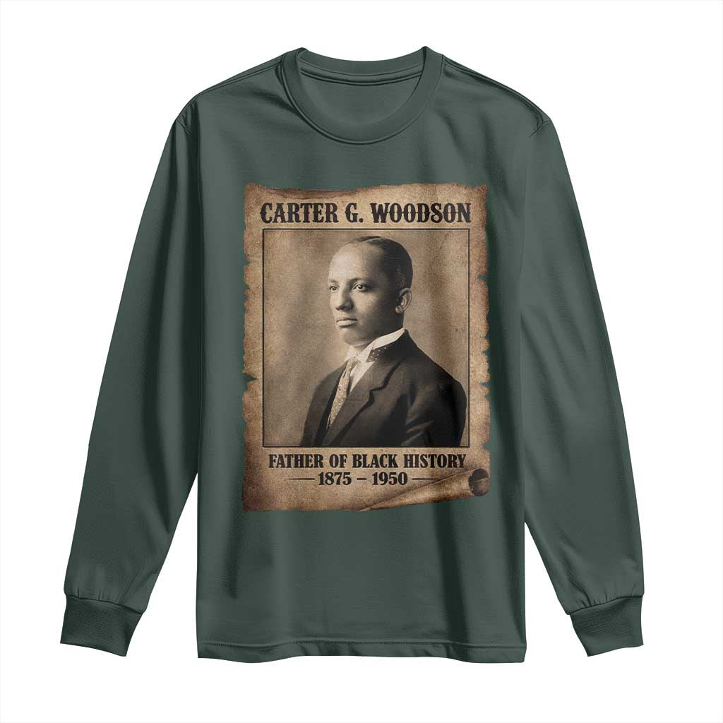 Carter G Woodson Long Sleeve Shirt Father Of Black History Month Old Paper Graphic