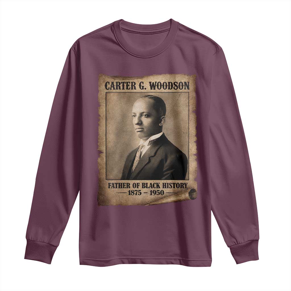 Carter G Woodson Long Sleeve Shirt Father Of Black History Month Old Paper Graphic