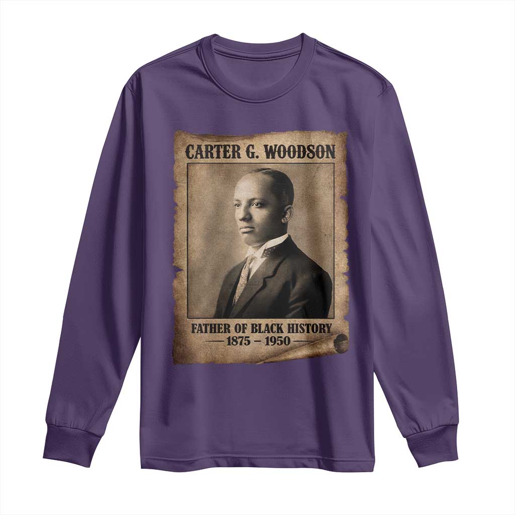 Carter G Woodson Long Sleeve Shirt Father Of Black History Month Old Paper Graphic