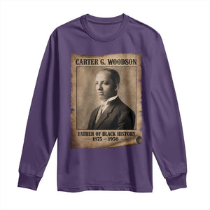 Carter G Woodson Long Sleeve Shirt Father Of Black History Month Old Paper Graphic