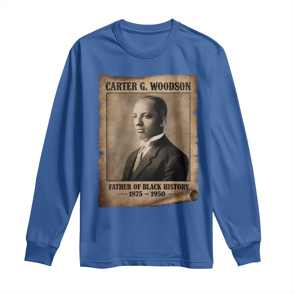 Carter G Woodson Long Sleeve Shirt Father Of Black History Month Old Paper Graphic