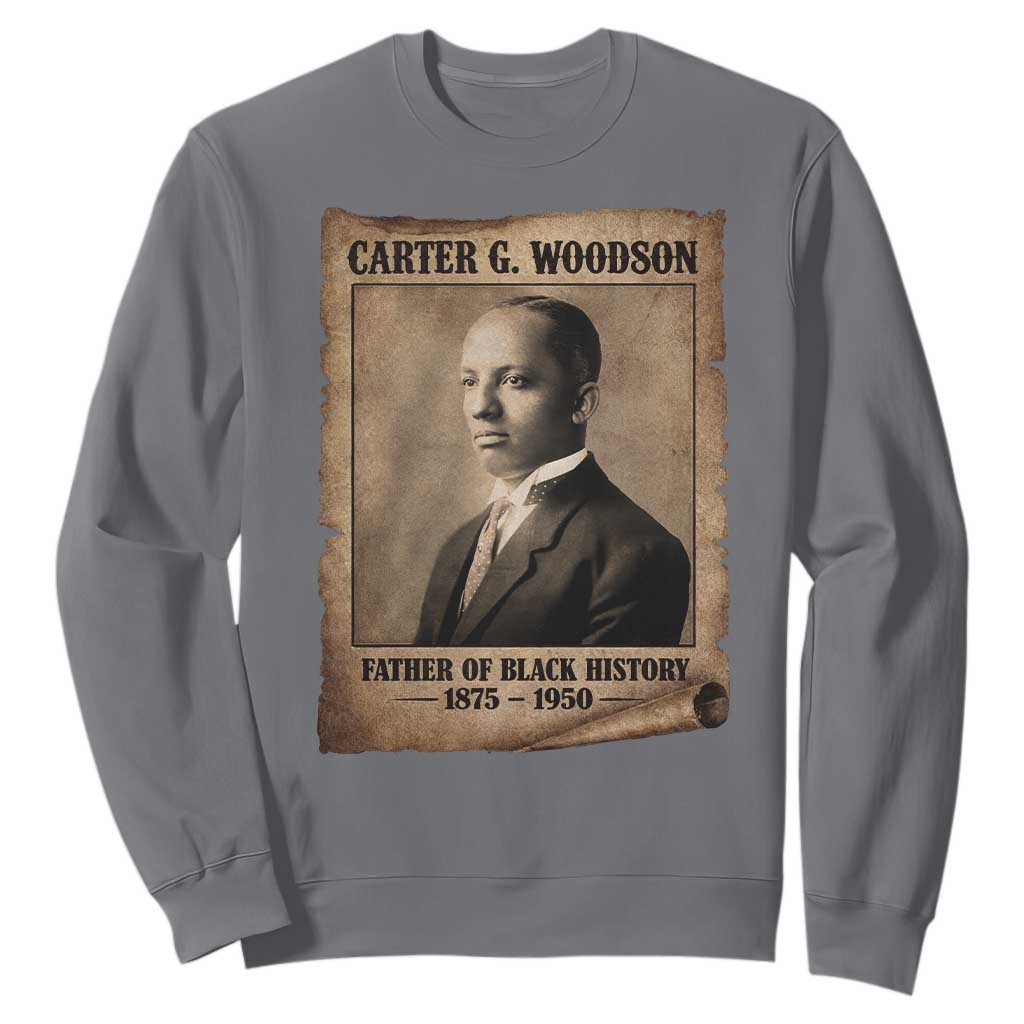 Carter G Woodson Sweatshirt Father Of Black History Month Old Paper Graphic