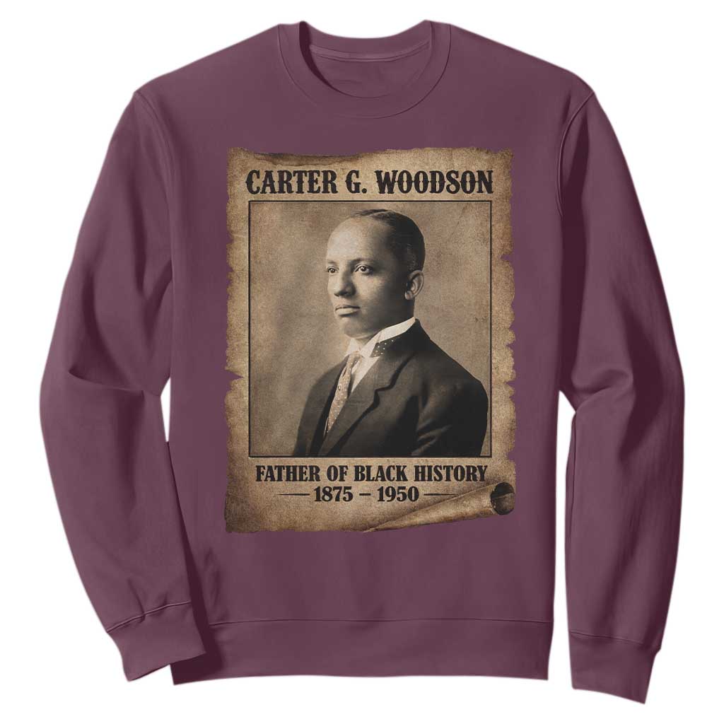 Carter G Woodson Sweatshirt Father Of Black History Month Old Paper Graphic