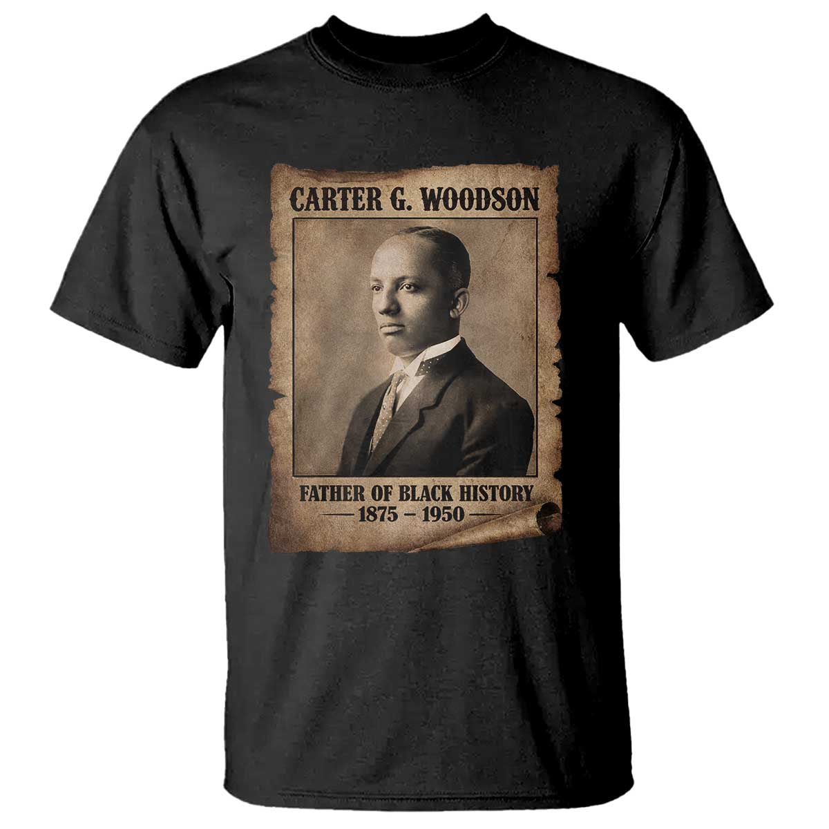 Carter G Woodson T Shirt Father Of Black History Month Old Paper Graphic